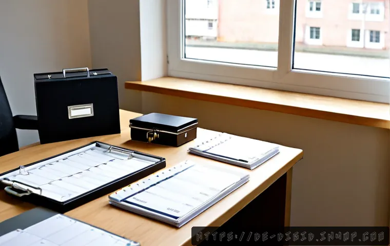 개인 기록 보존을 위한 법적 고려사항 - Photorealistic home office in Germany, an organized adult carefully sorting personal records into pl...